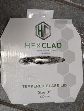HexClad 8" Tempered Glass Lid Replacement - 20 cm Hybrid Cookware Commercial new